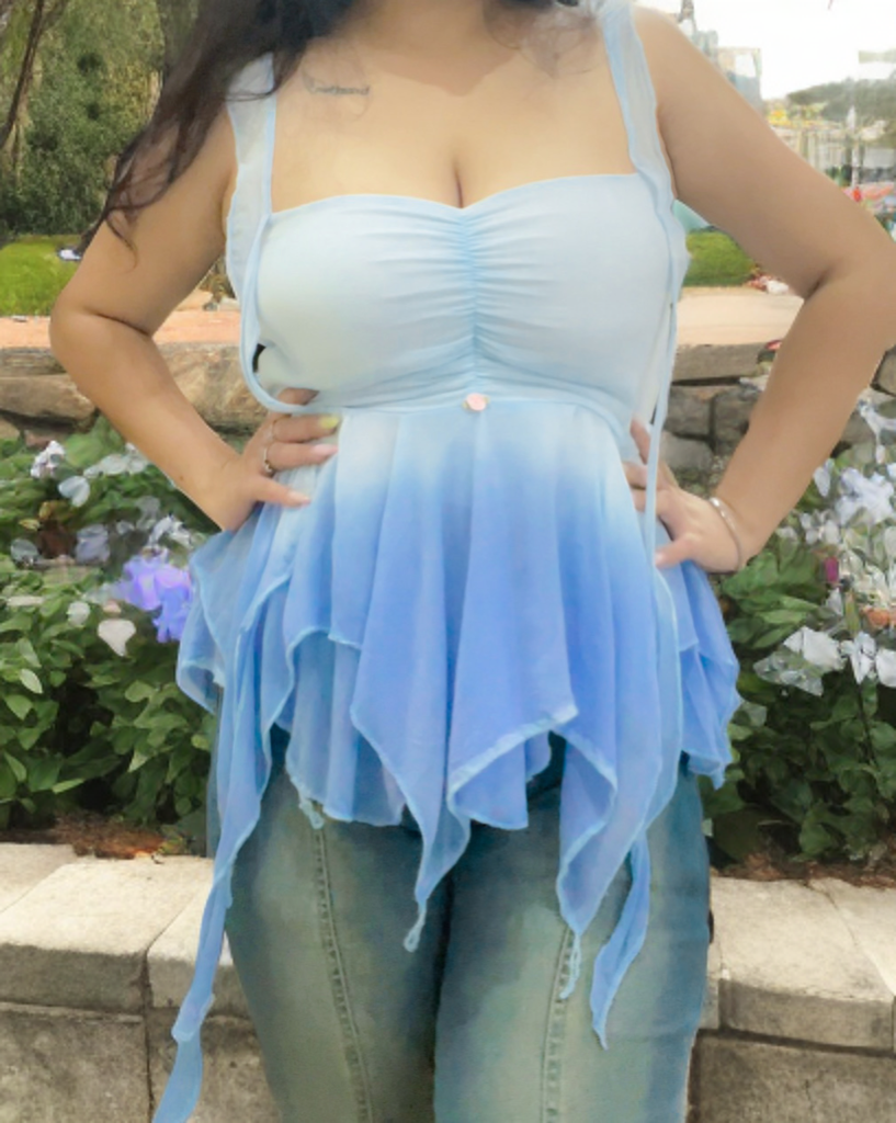 periwinkle blue ombre top