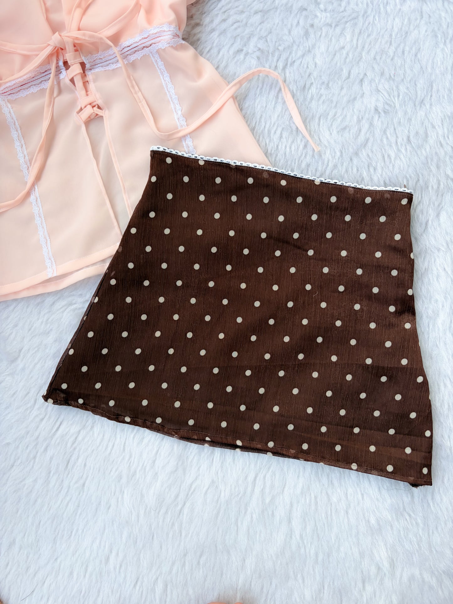Brown polka dot skirt