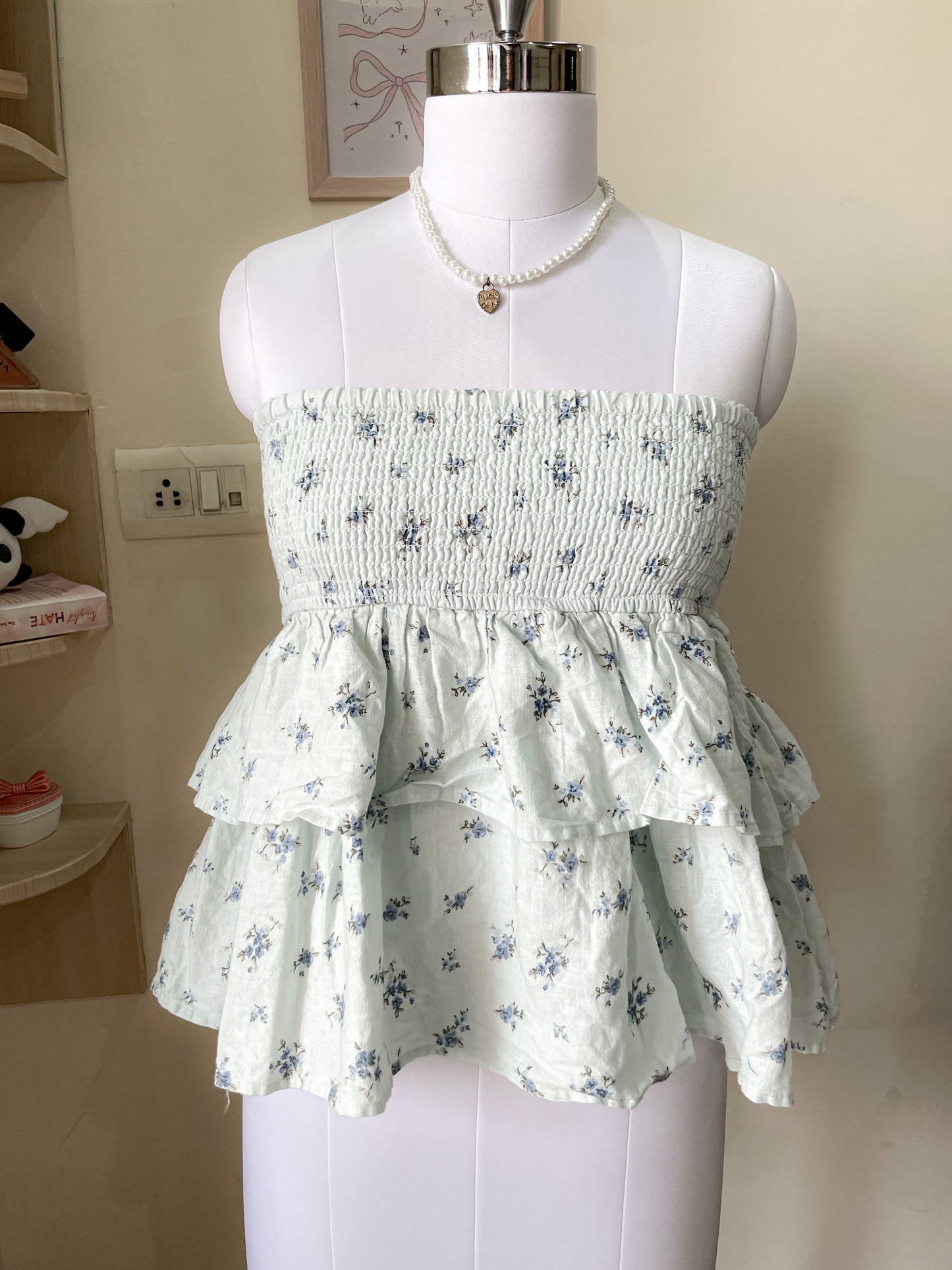 blue floral skirt/top