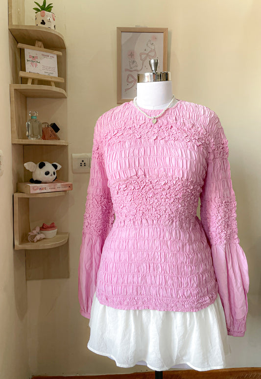 pink ruched top