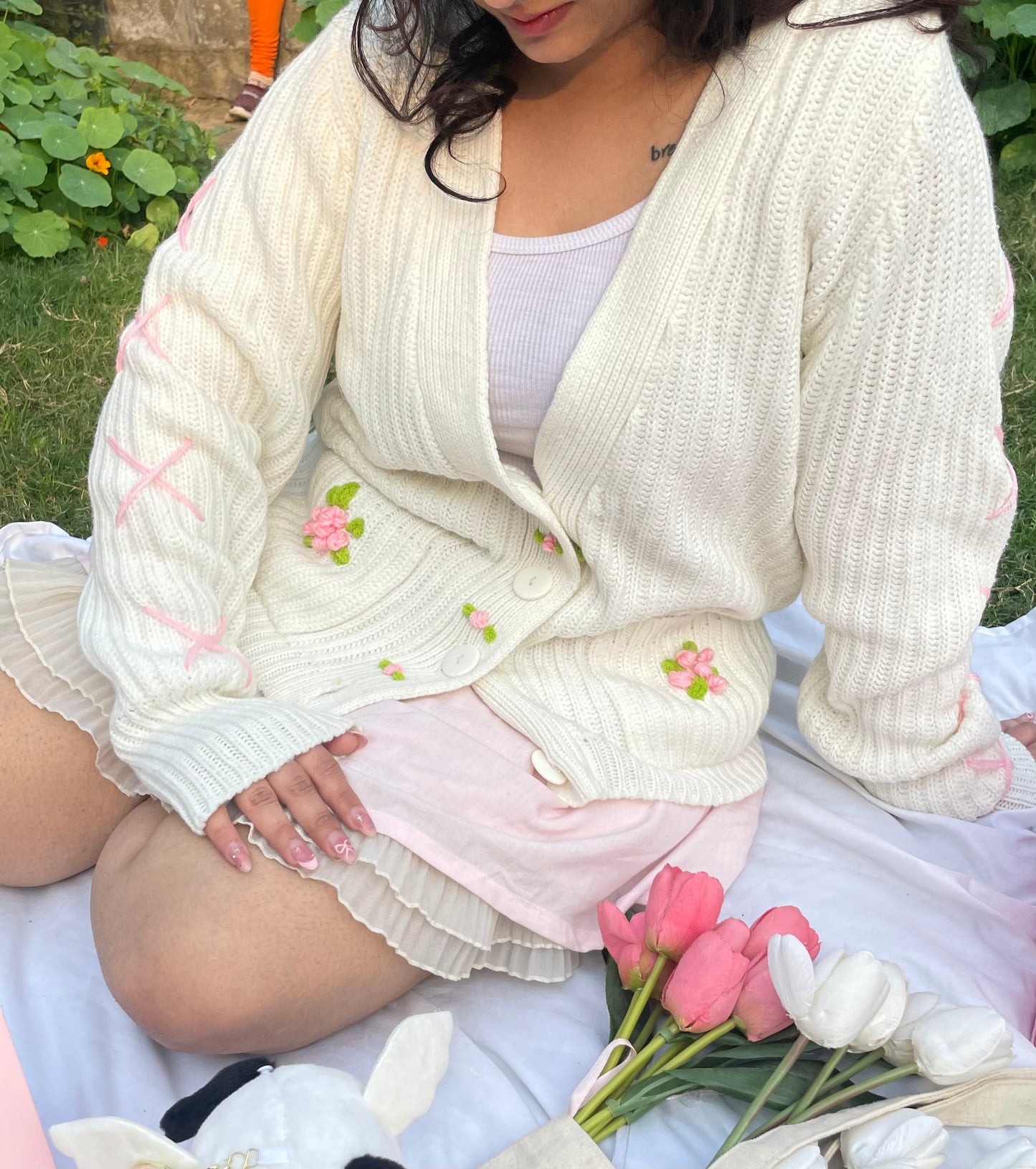 floral coquette cardigan