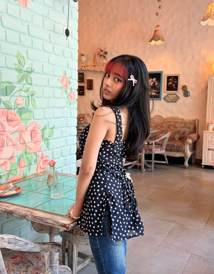 Black polka dot kurti