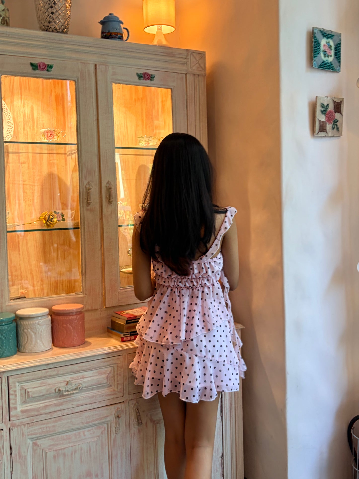 Pink polka dot set