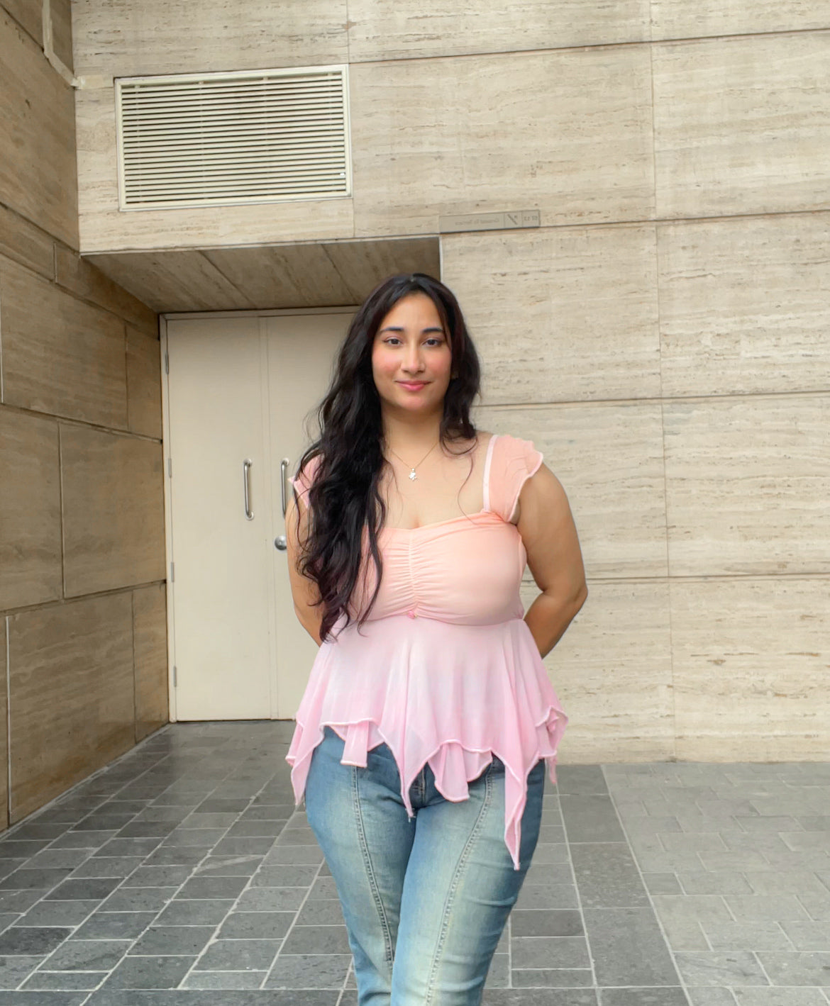 Periwinkle sunset ombré top