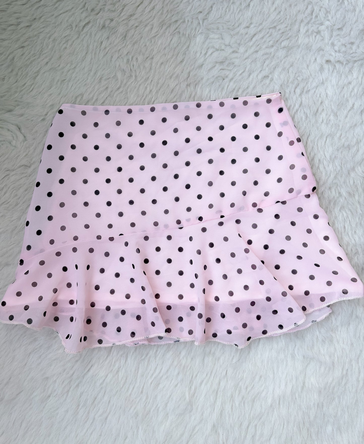 Pink polka dot skirt