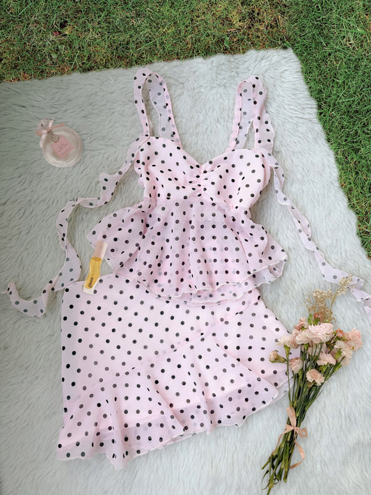 Pink polka dot set
