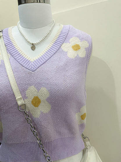 purple flower vest