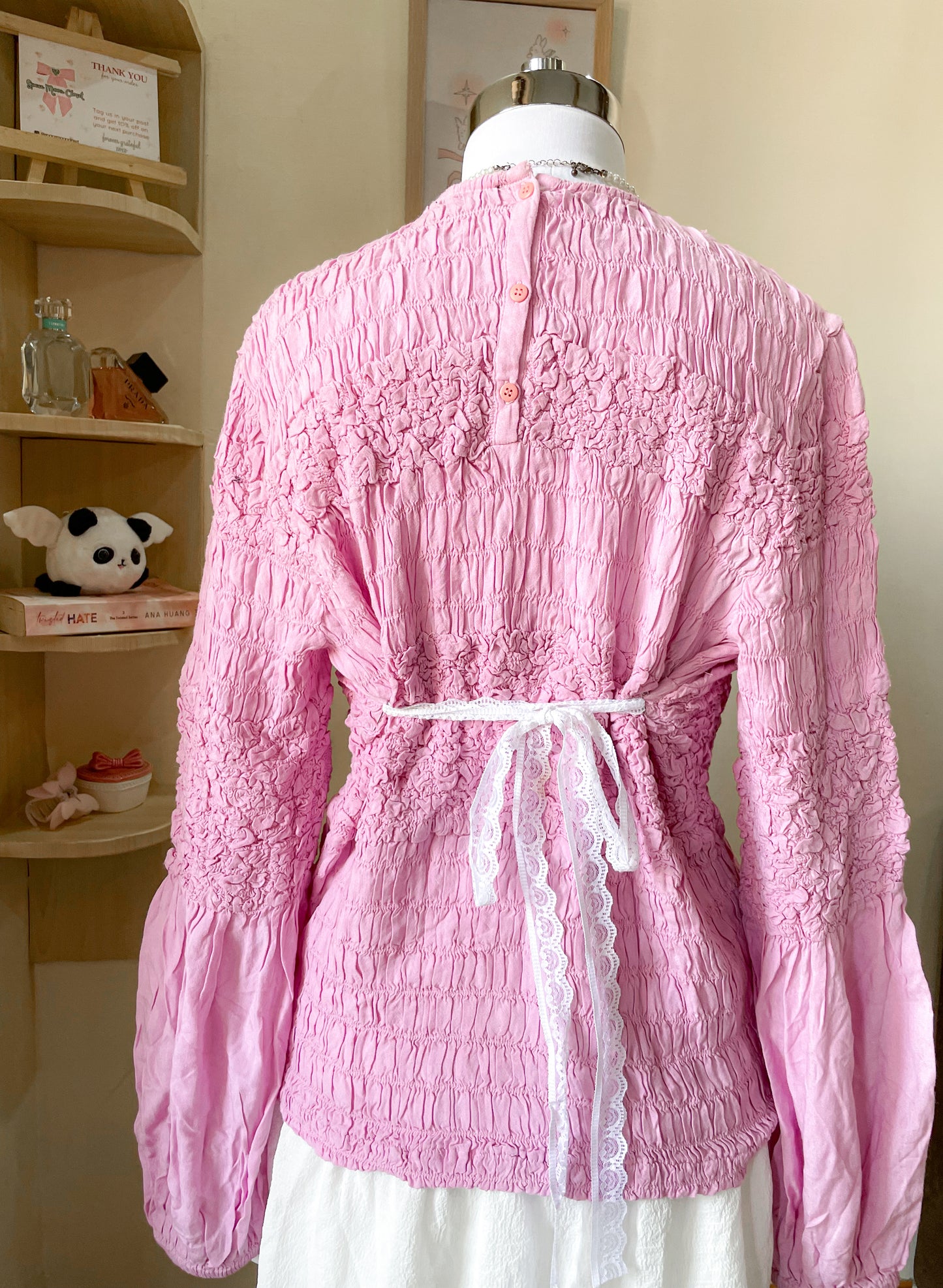 pink ruched top