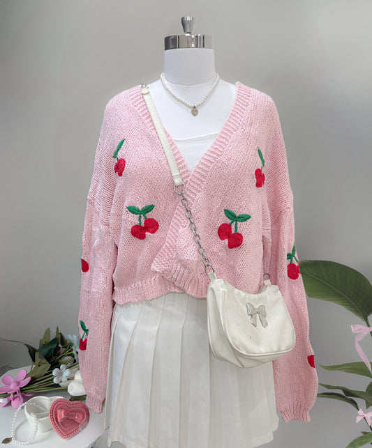 pink cherry cardigan