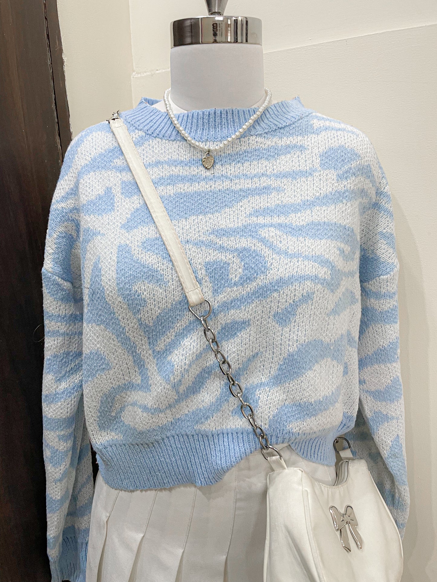 blue swirl pullover