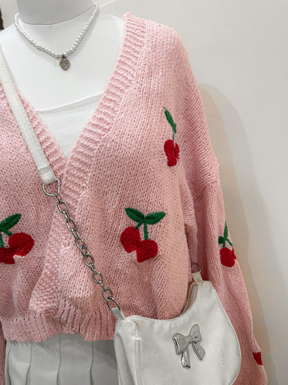 pink cherry cardigan