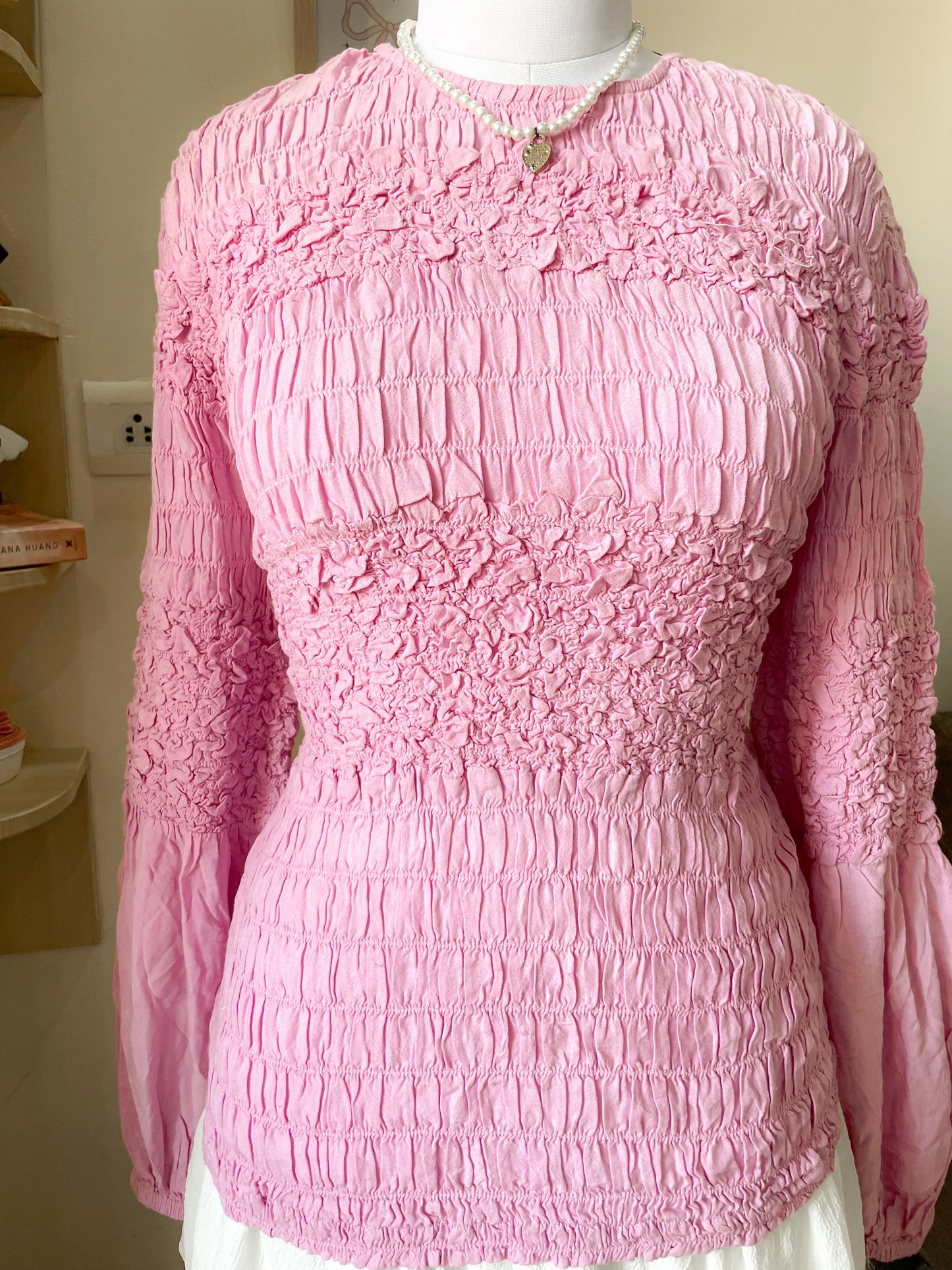 pink ruched top