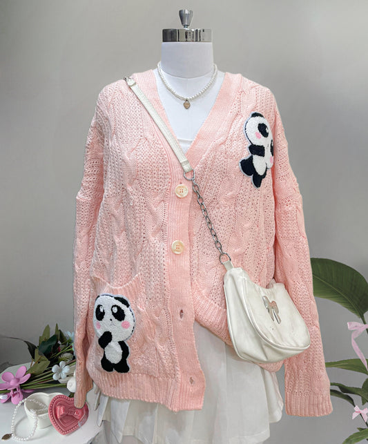 panda oversized cardigan