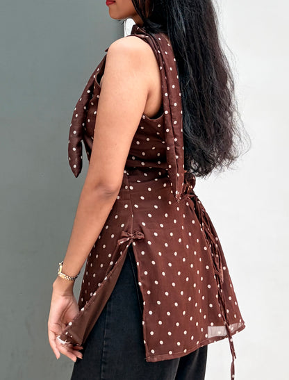 Brown polka dot kurti