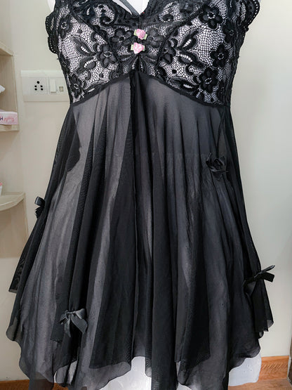 black mesh lace top