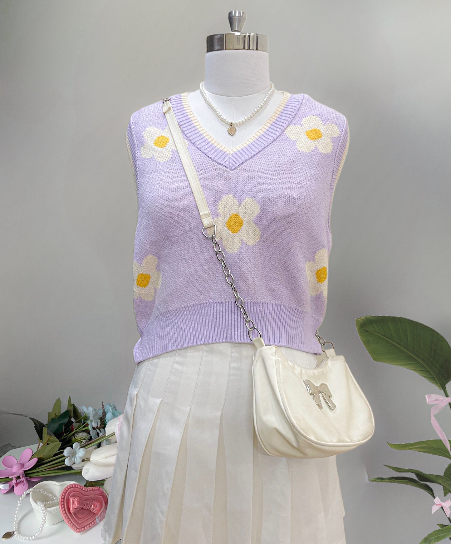 purple flower vest