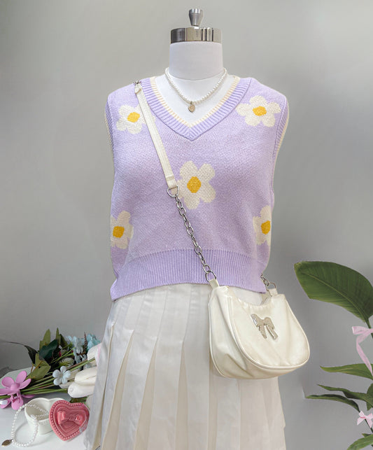 purple flower vest