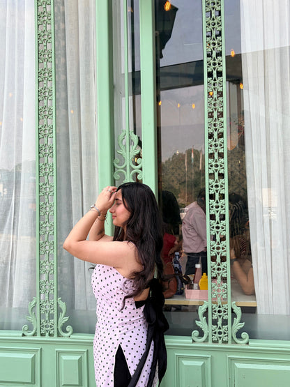 Pink polka dot kurti
