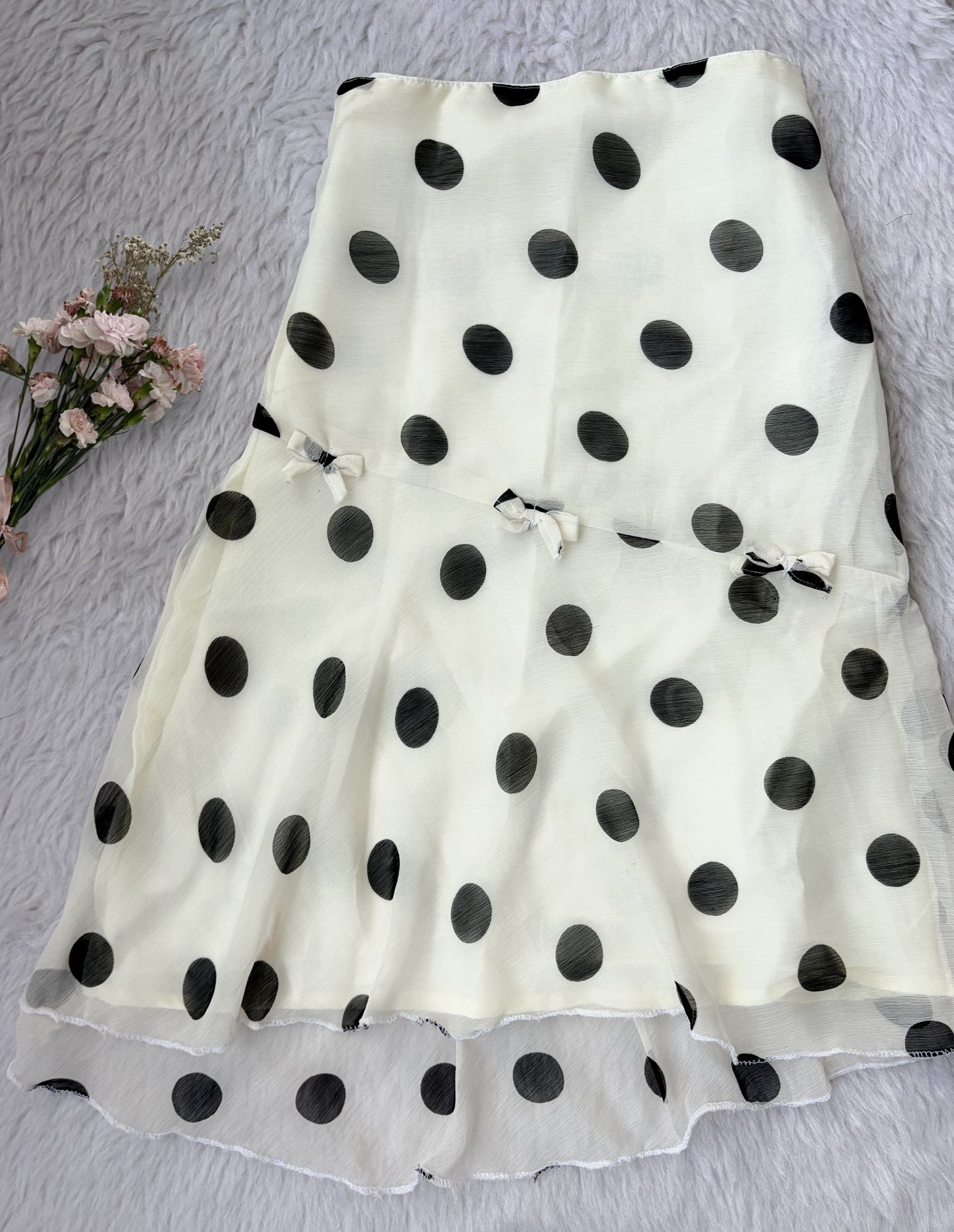 White polka dot skirt