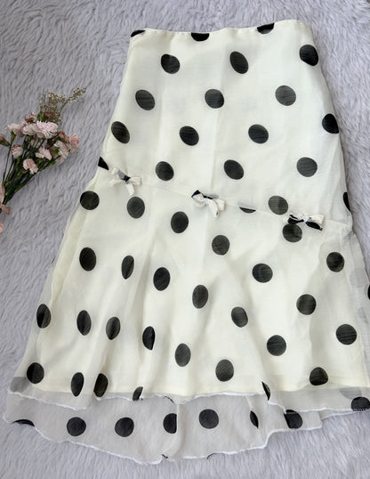 White polka dot skirt