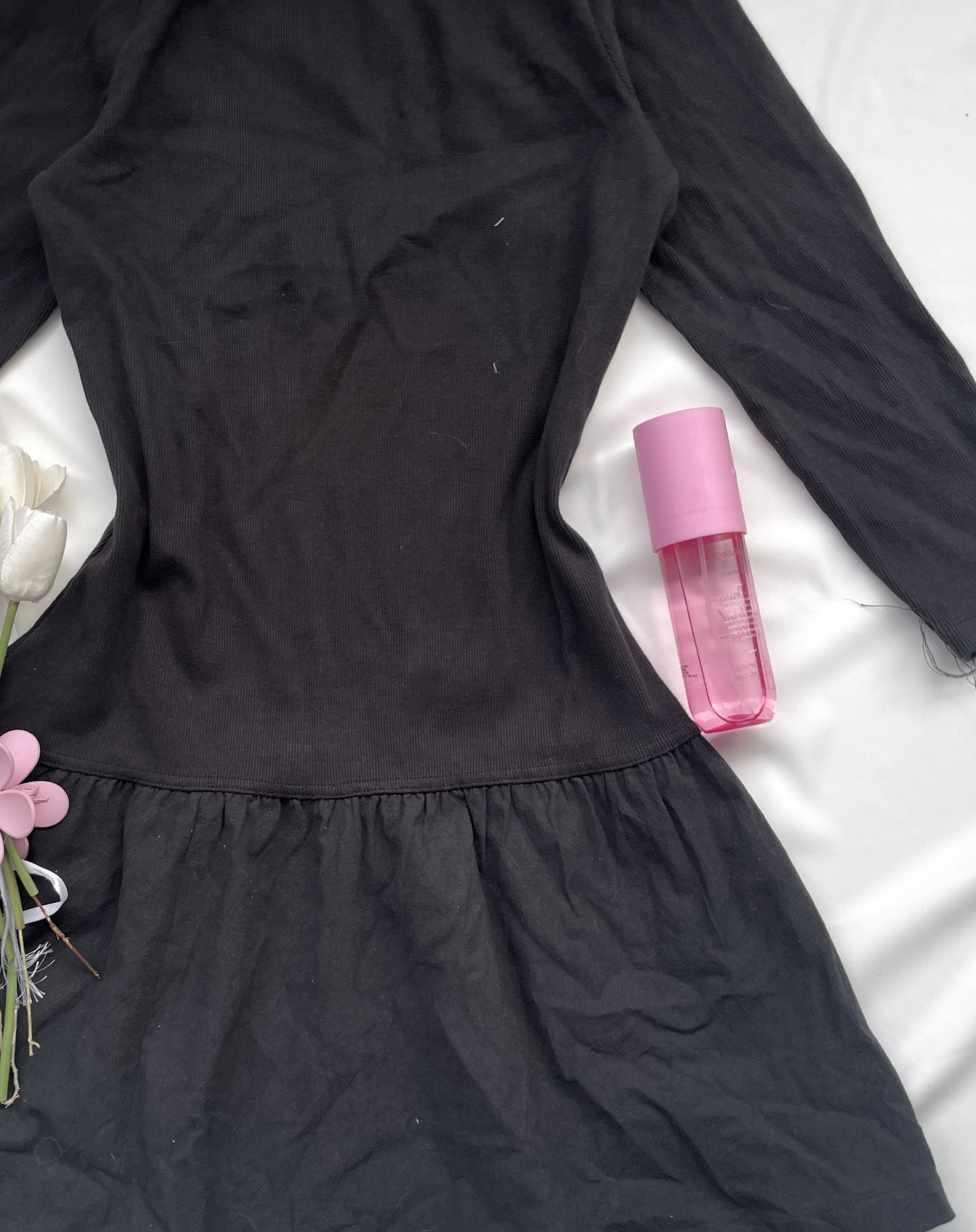 black flared dress