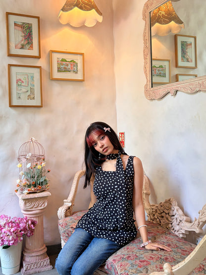 Black polka dot kurti