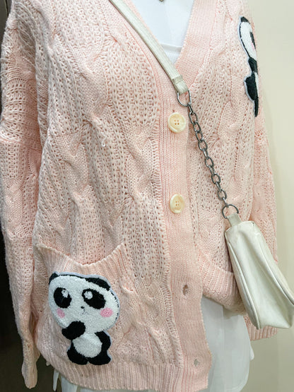 panda oversized cardigan