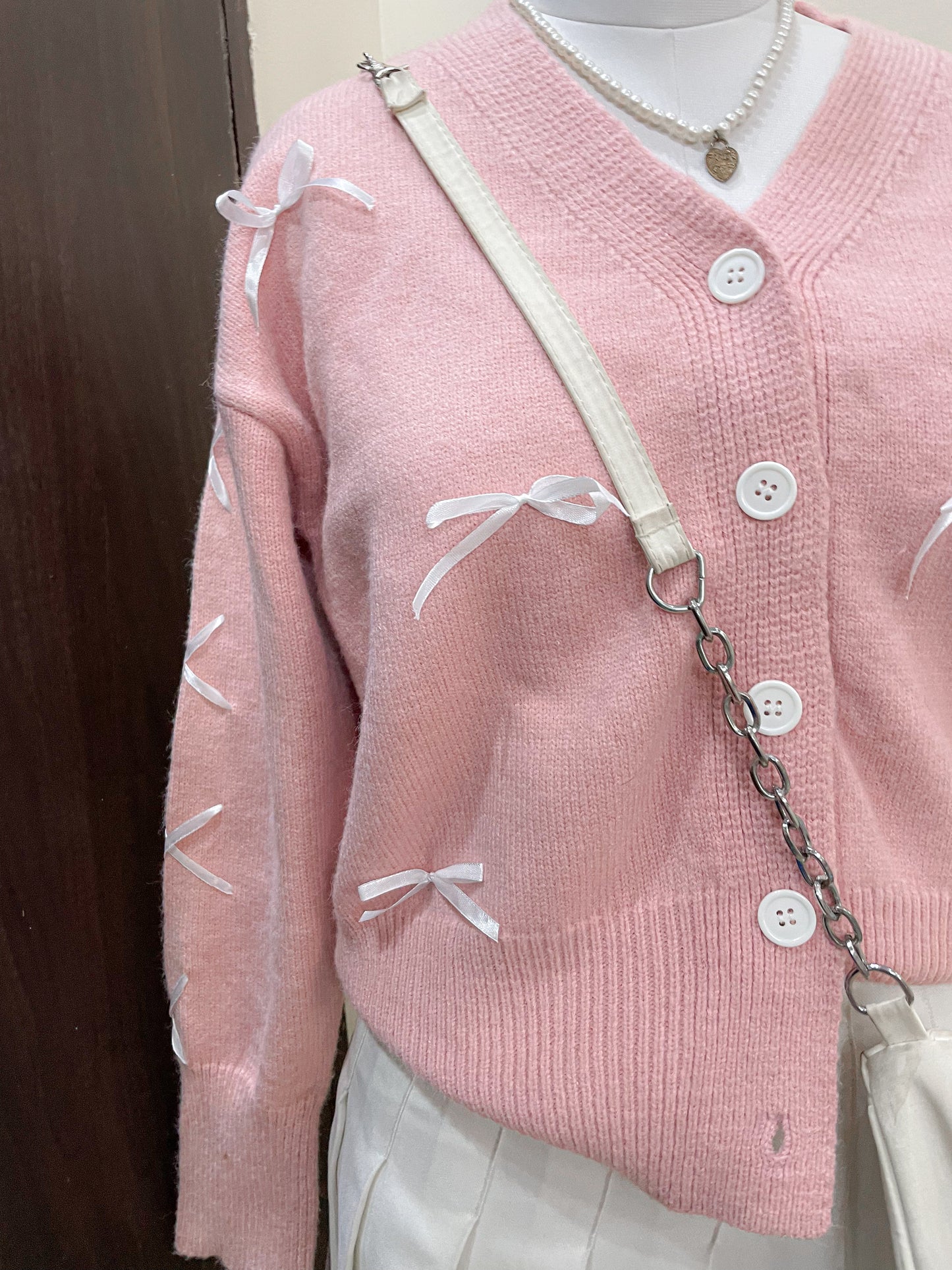 pink ribbon cardigan