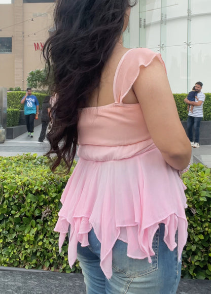 Periwinkle sunset ombré top