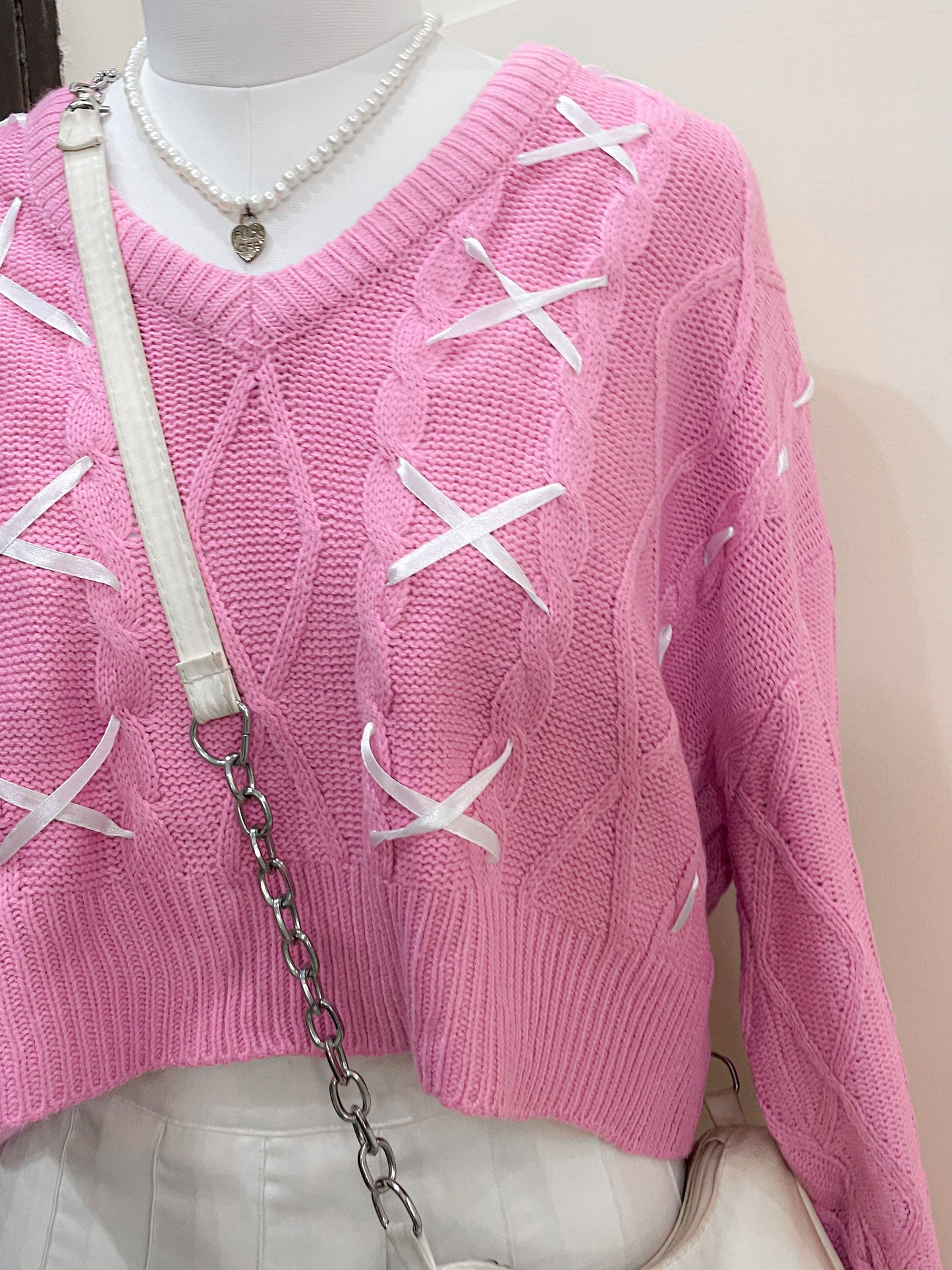 pink coquette pullover