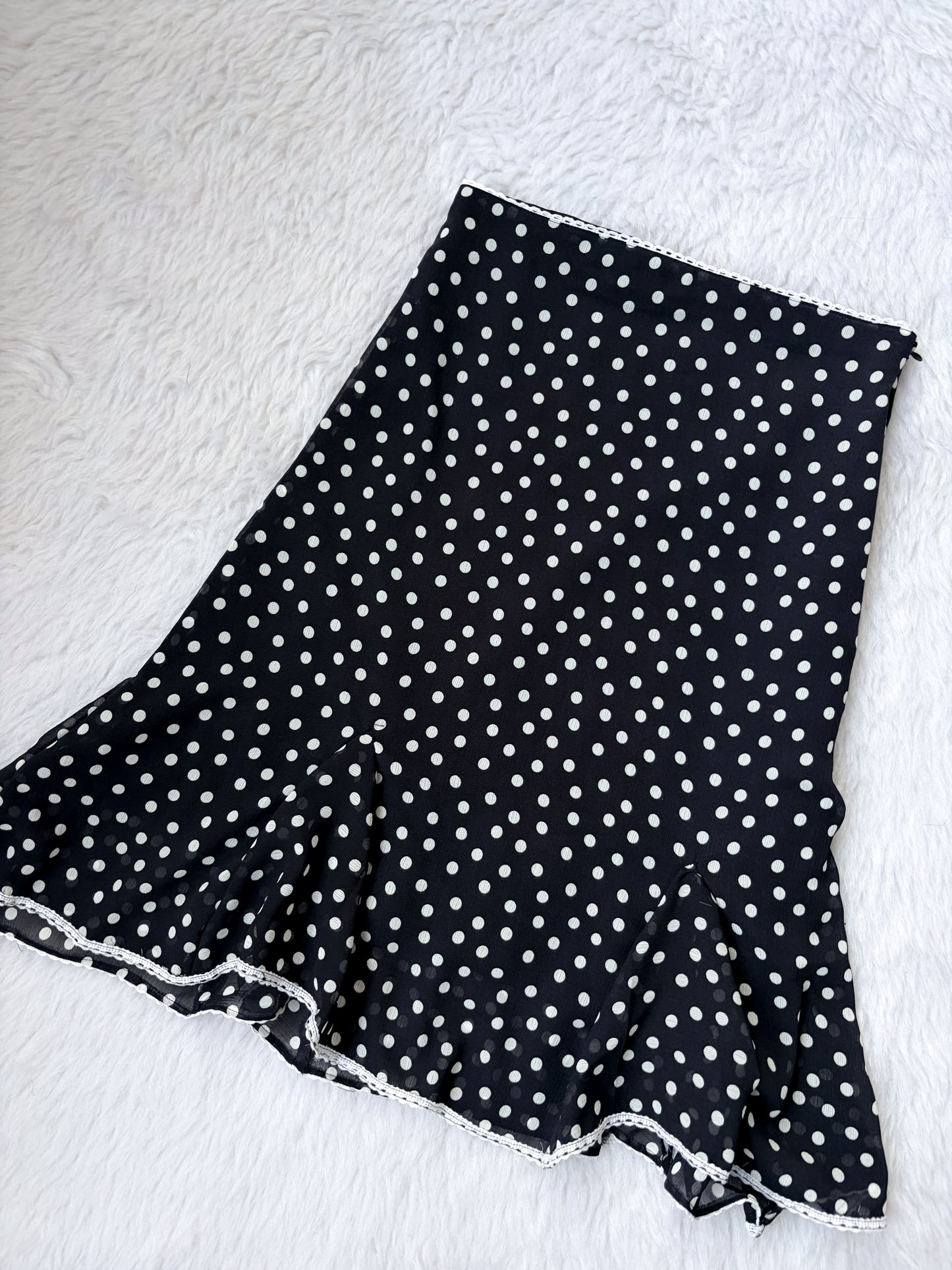 Black polka dot skirt