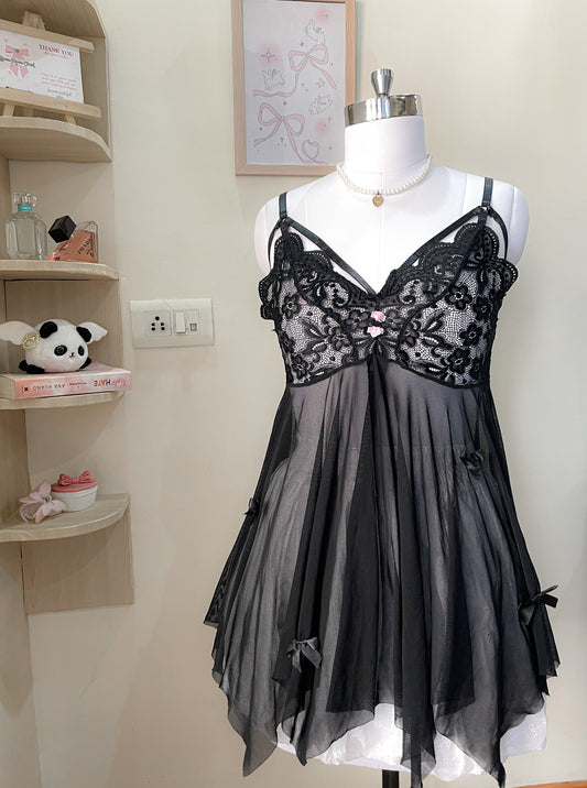 black mesh lace top