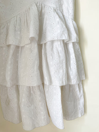 white layered dress