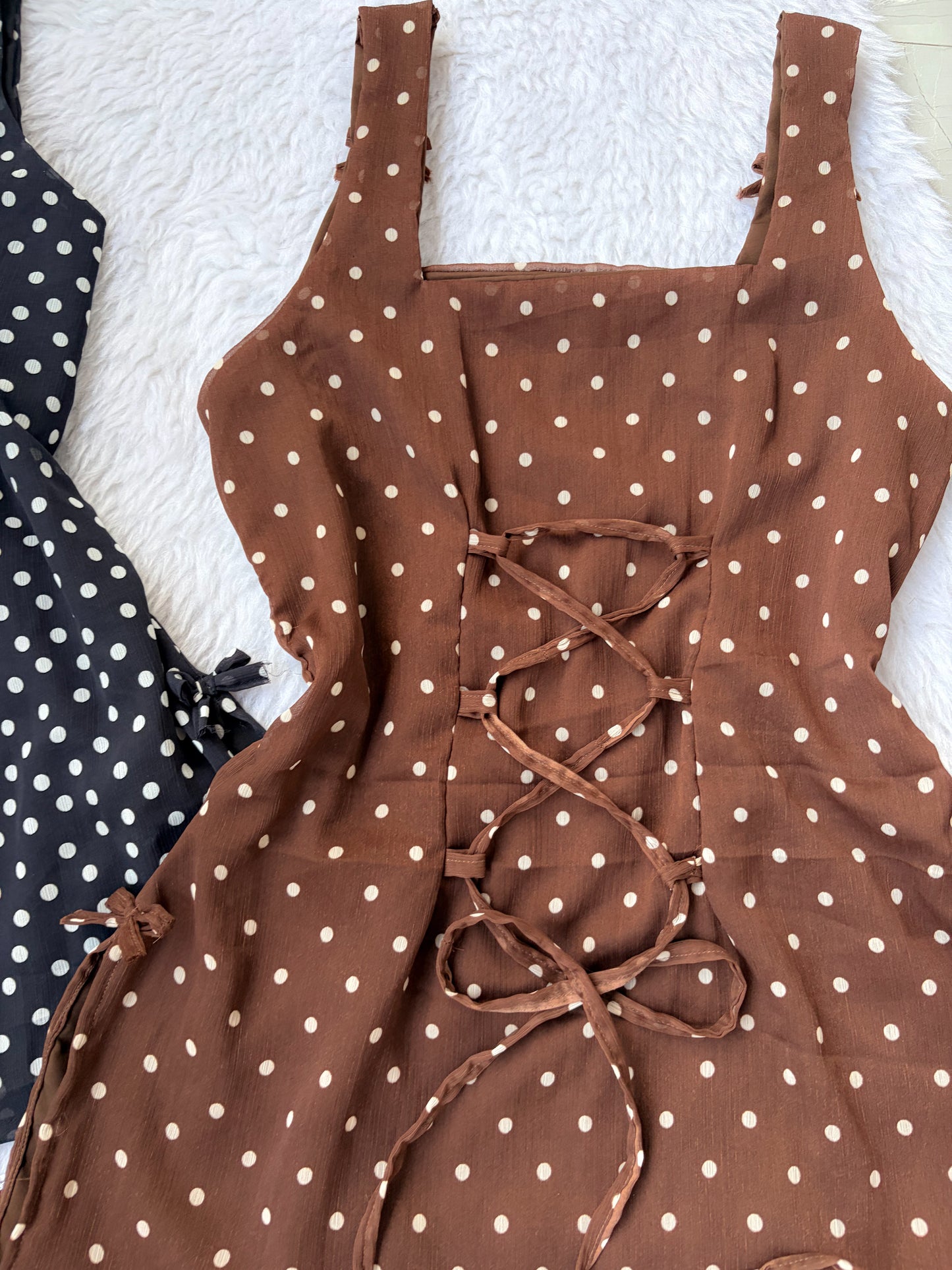 Brown polka dot kurti