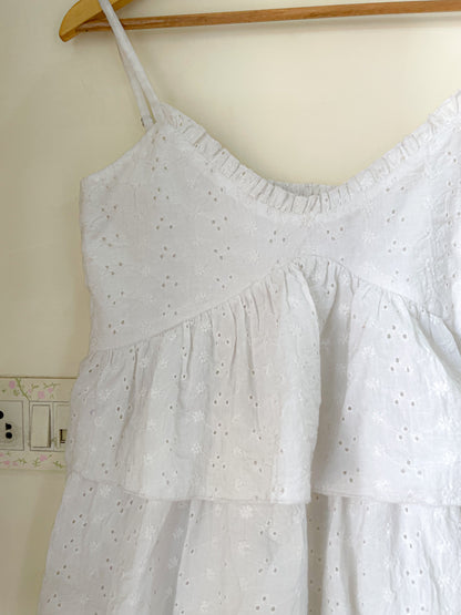 white layered dress