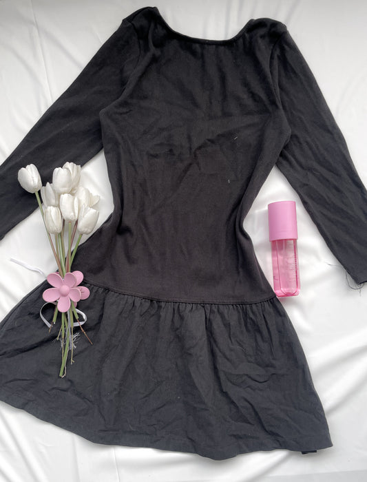 black flared dress