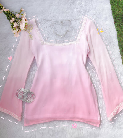 Noor kurti pink