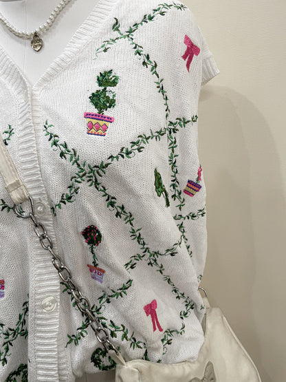 floral embroidered vest