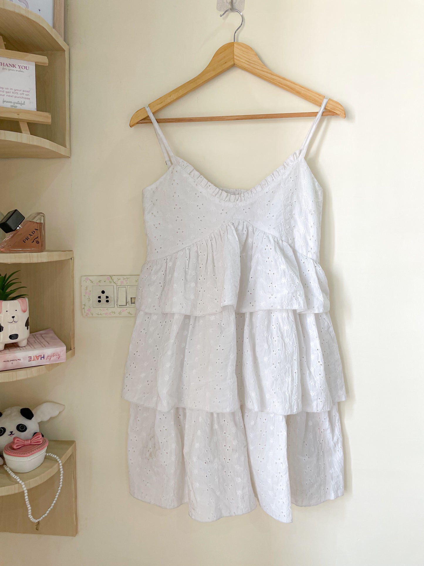 white layered dress